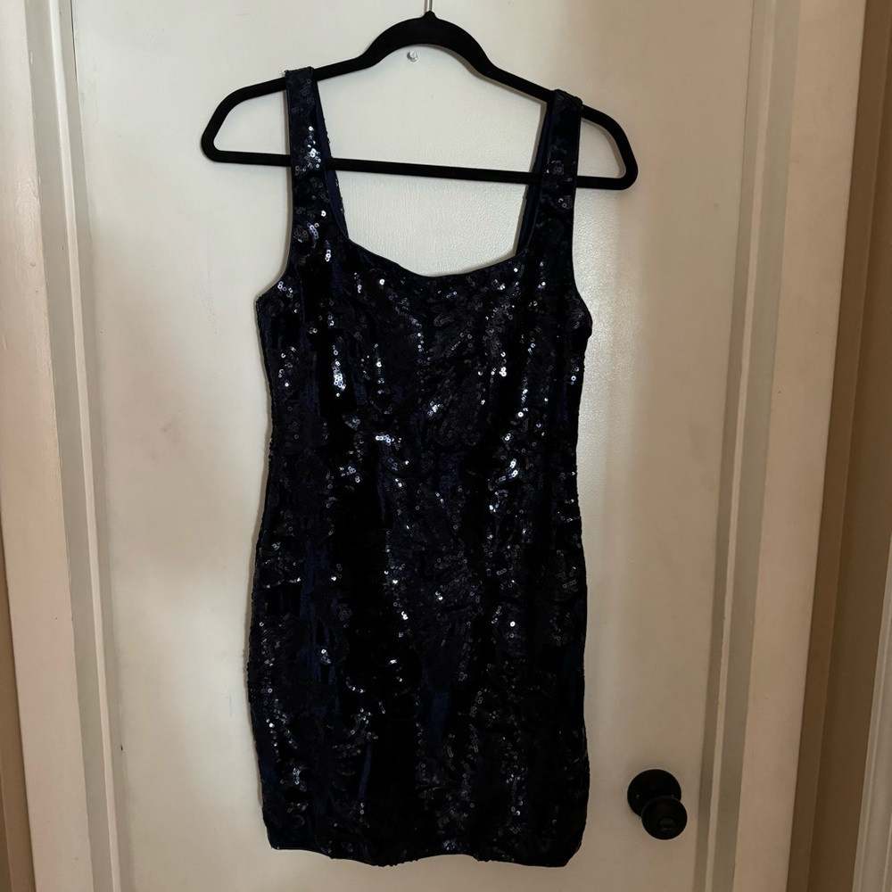 AQUA brand sequin dress Dark blue & Black.